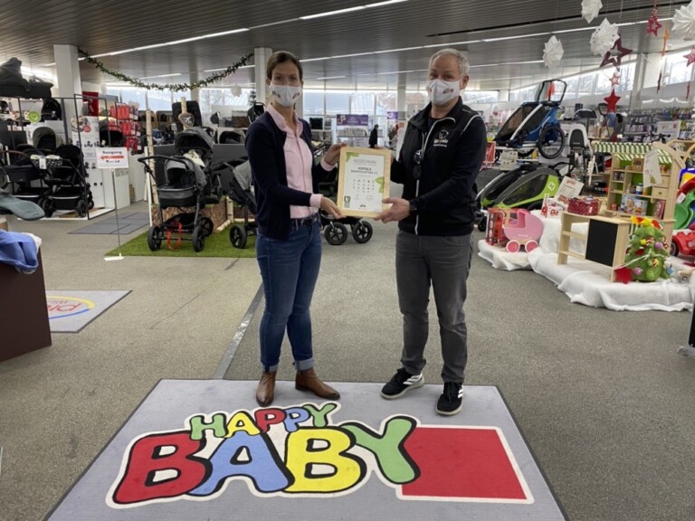 Für Nachhaltigkeit ausgezeichnet - Karoline Gumpert und Andreas Neher von HappyBaby Hoppala